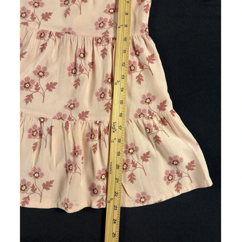 Carters Toddler Girls 5T Peach Floral Tiered Flutter‎ Sleeve Dress Cottagecore